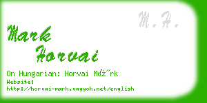 mark horvai business card